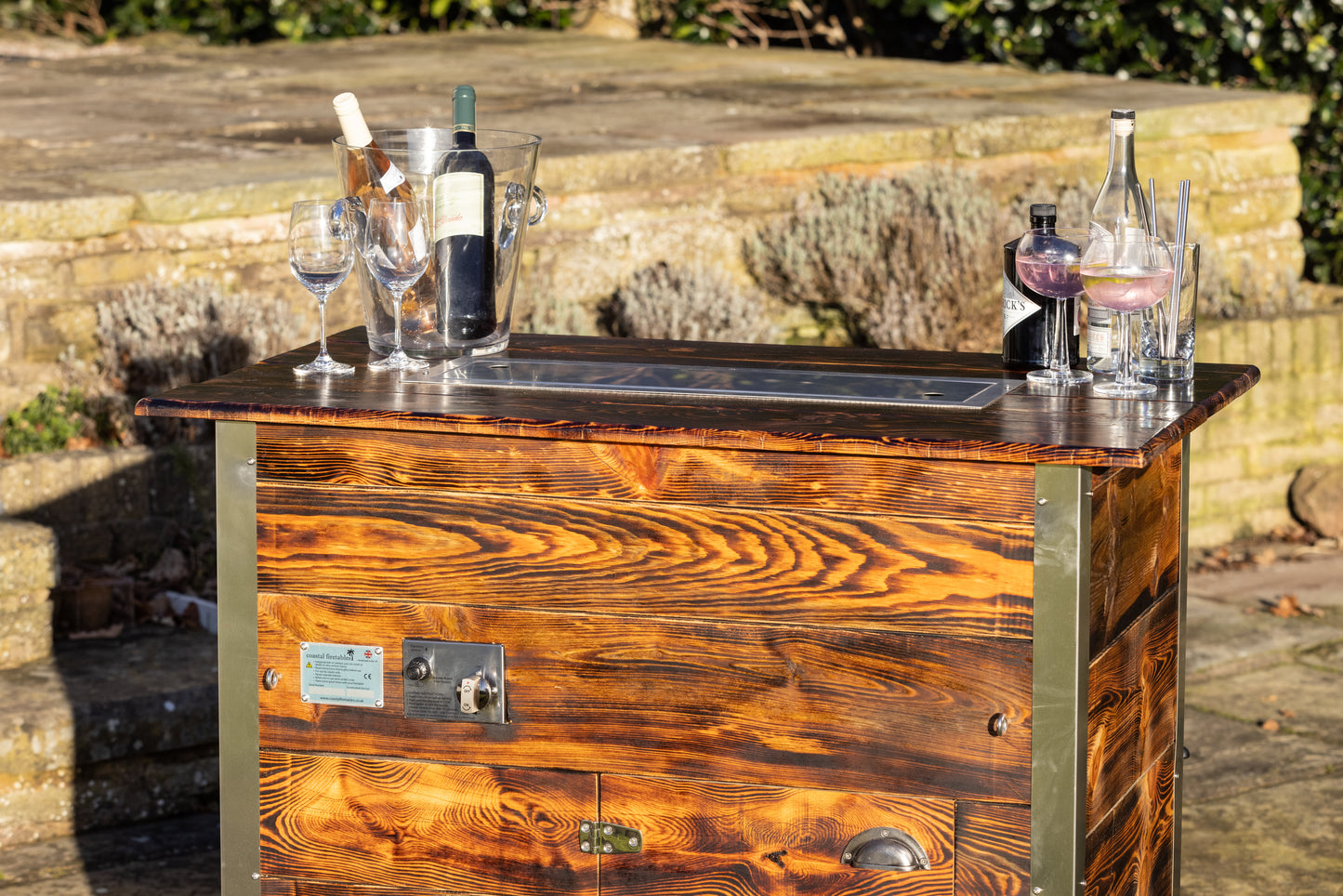 Bardsey Gas Firetable - Rustic/Reclaimed Softwood