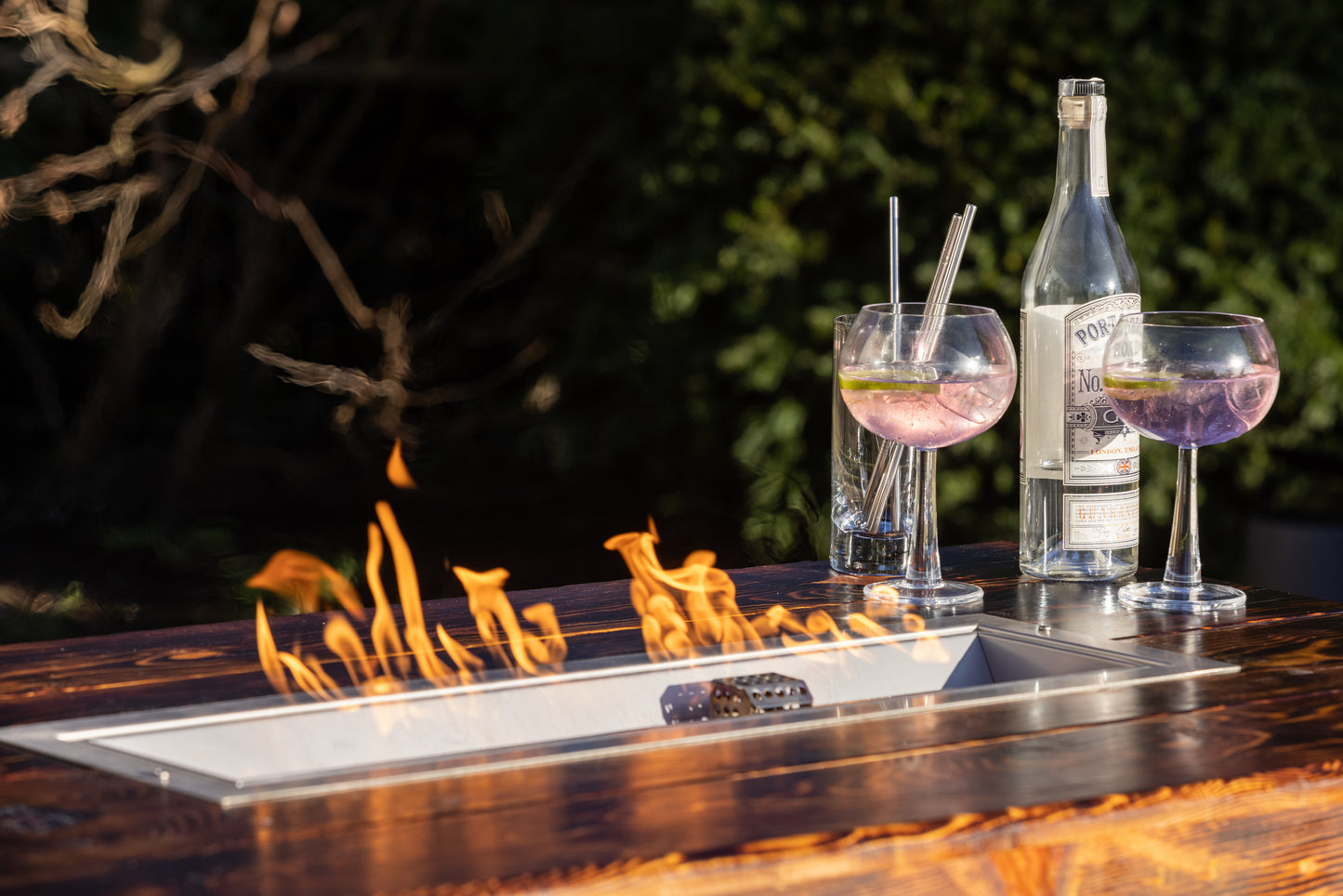 Bardsey Gas Firetable - Rustic/Reclaimed Softwood