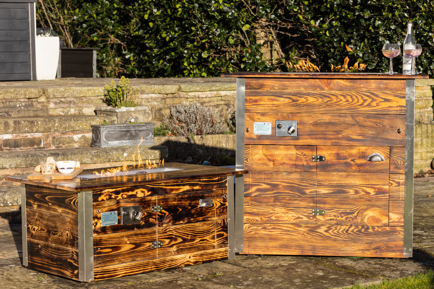 Bardsey Gas Firetable - Rustic/Reclaimed Softwood