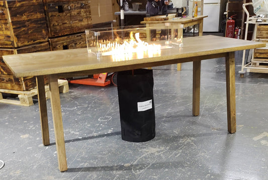 Mango Wood Dining Firetable - XL 8 seater - (One Off) - 200x80cm